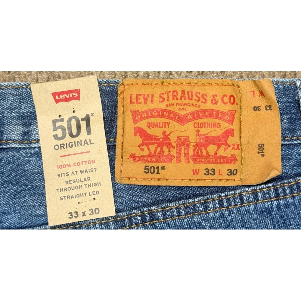 Levi's 501xx Men's Straight Leg Button Fly 5 Pocket Denim‎ Jeans Size 33x30